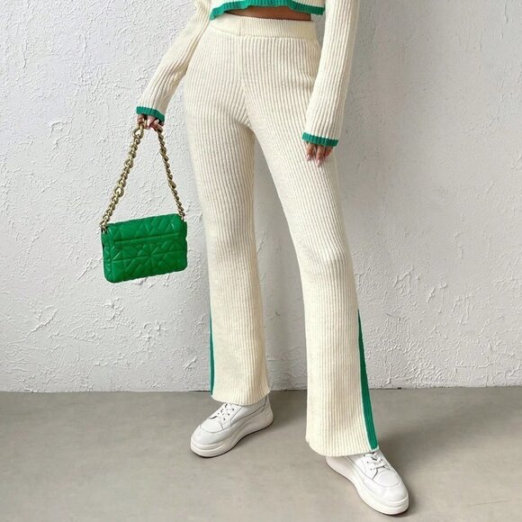 Beige Casual Womens Star Pattern Sweater & Knit Pants - Picture 5 of 5